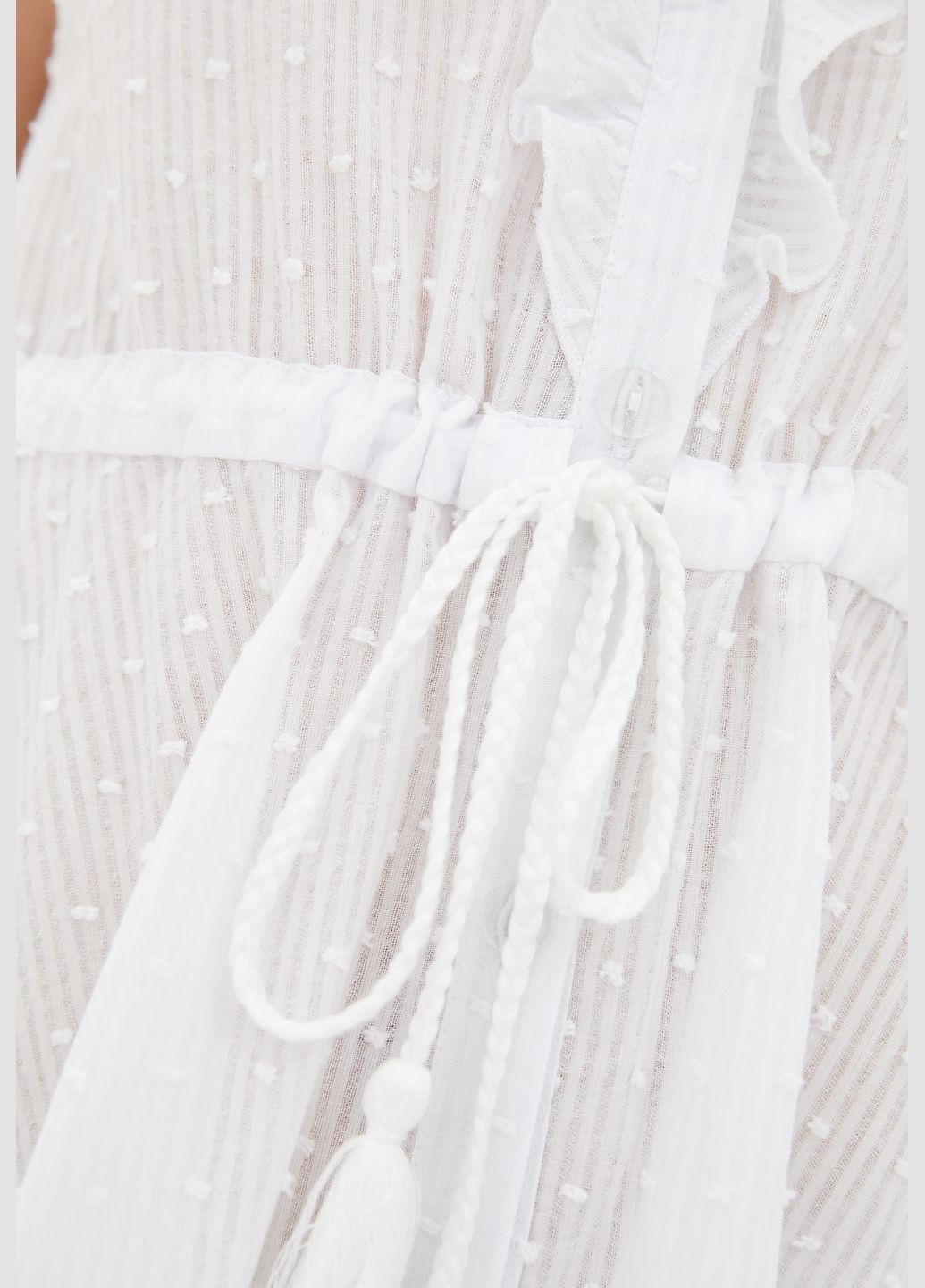 Белое пляжное пляжное платье белое в мелкий горох из натурального хлопка. ORA в горошек