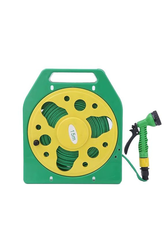 Поливочный шланг в катушке 15 м садовый комплект шланг и пистолет-распылитель с 7 режимами (SD295) No Brand (361161959)