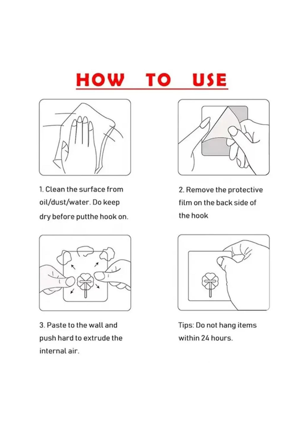 Гачок із нержавіючої сталі на липучці для кухні ванної без свердління стін 5.5x5.5 см Yu Xin (302507476)