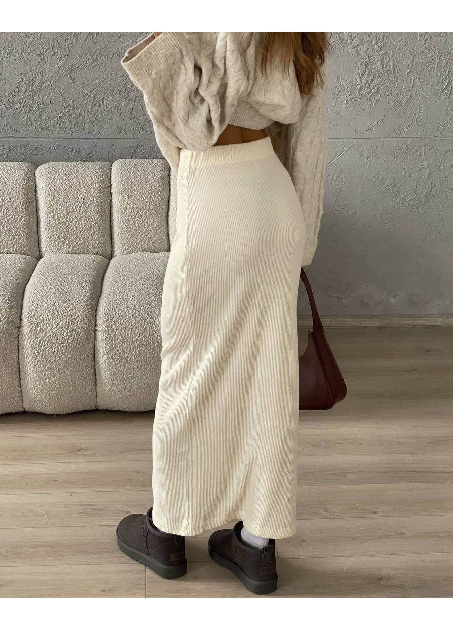 Молочная повседневная однотонная юбка женская KaraMix
