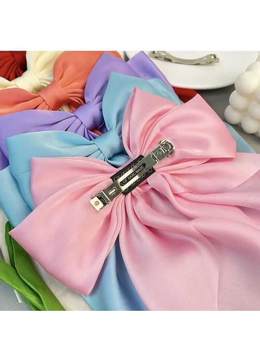Бант великий для волосся ніжно шовковий Hand Made 17х32см, заколка автоматик Handmade (368772297)