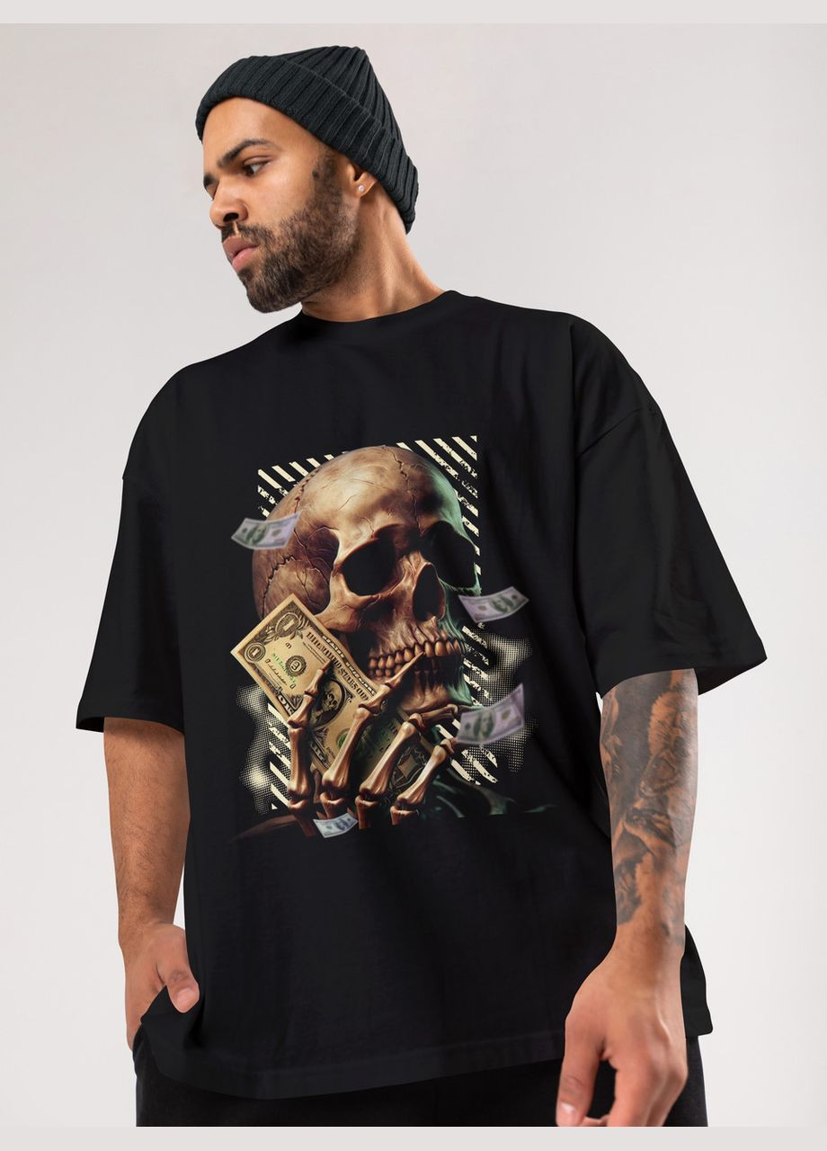 Черная мужская футболка оверсайз urban черная высокая плотность с длинным рукавом Mishe