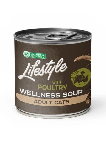 Суп Lifestyle для домашних длинношерстных кошек с курицей и индейкой 140 мл (KIKNPLF63357) Nature's Protection (364723686)