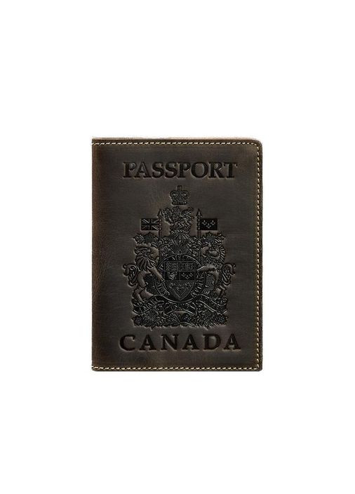 Кожаная обложка для паспорта с канадским гербом темно-коричневая Crazy Horse (A-027231) BlankNote (329186801)