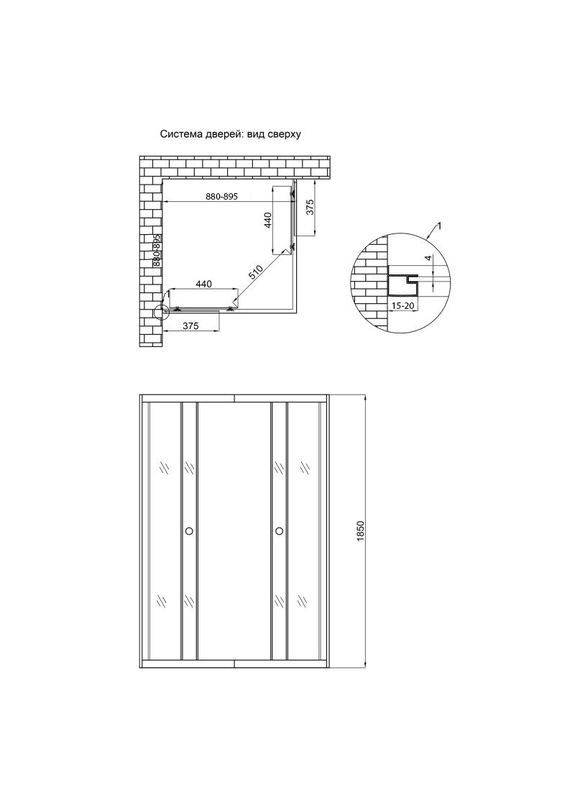 Душевая кабина Wawel, стекло тонированное 4 мм без поддона LIDZ SC90x90.SAT.LOW.GR (341326357)