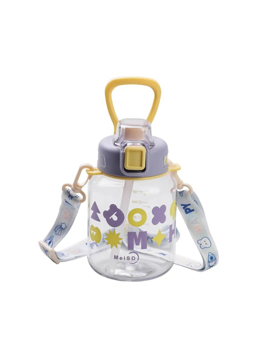 Бутылка для воды детская Gucgres 650 мл с ремешком фиолетовый Yiwu (332987199)