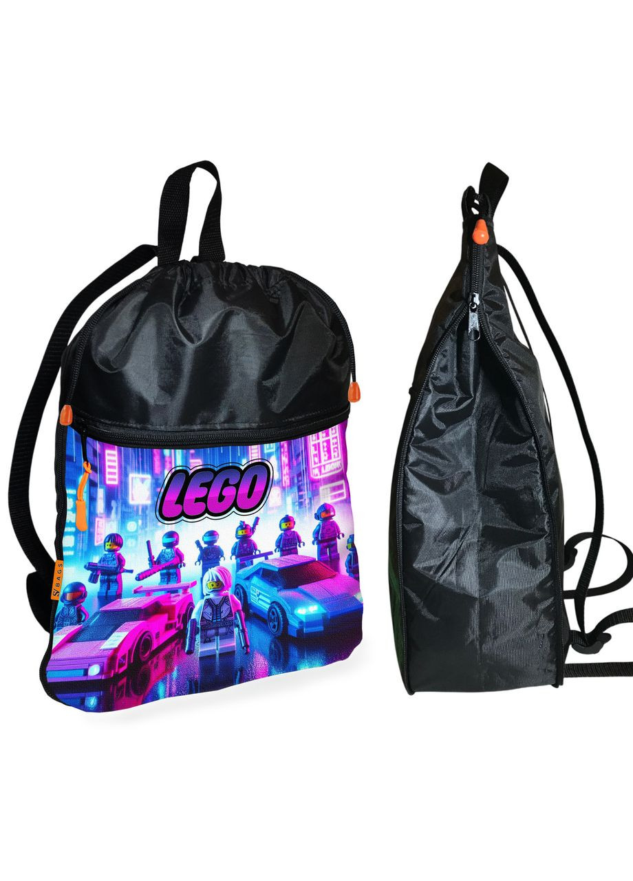 Рюкзак-мешок для обуви,спортивной формы Лего "LEGO" детская сумка для сменки с расширителем (1465) No Brand (324834027)