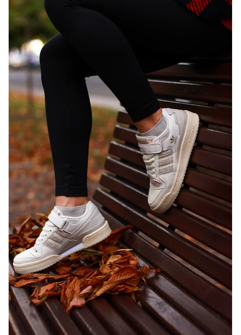 КРОССОВКИ ЖЕНСКИЕ ADIDAS FORUM BEIGE АДИДАС ФОРУМ No Brand бежевые демисезоны (368859604)