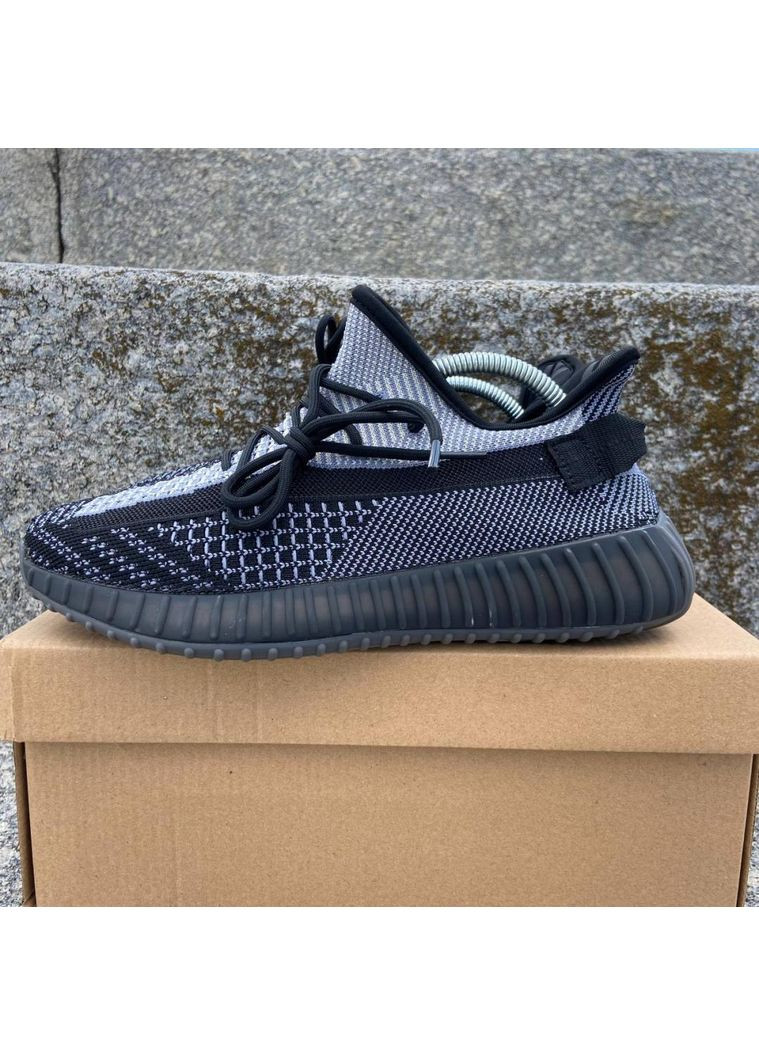 Серые демисезонные кроссовки мужские adidas yeezy boost 350 v2 grey reflective адидас изи буст No Brand