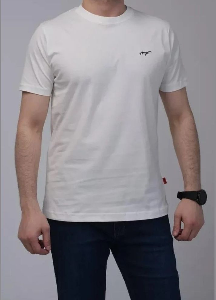 Белая футболка мужская Hugo Boss Relaxed-Fit Handwritten Logo