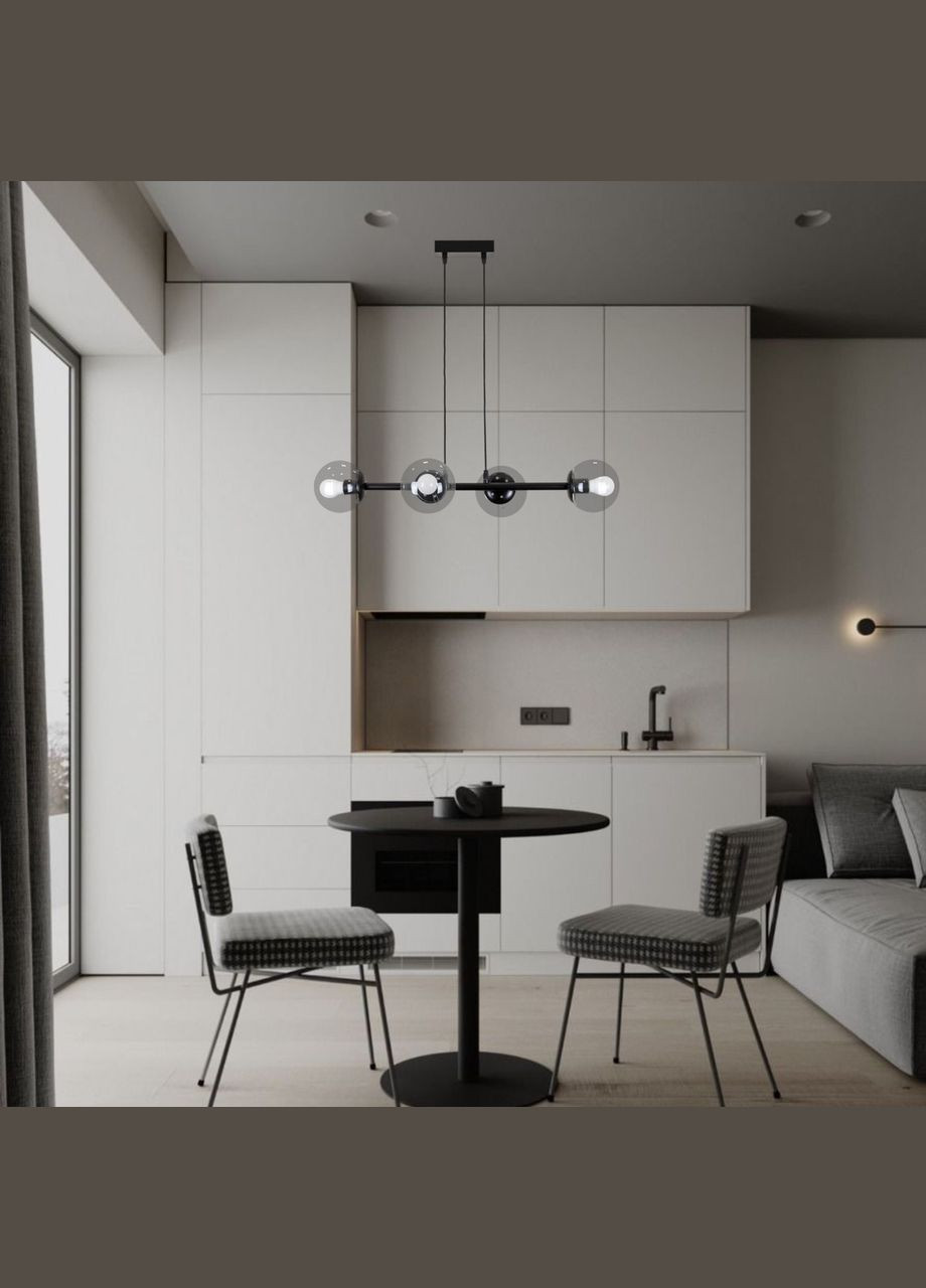 Підвісна сучасна люстра "Modern Luxe " (52-9909-4 BK+CL) No Brand (370072499)