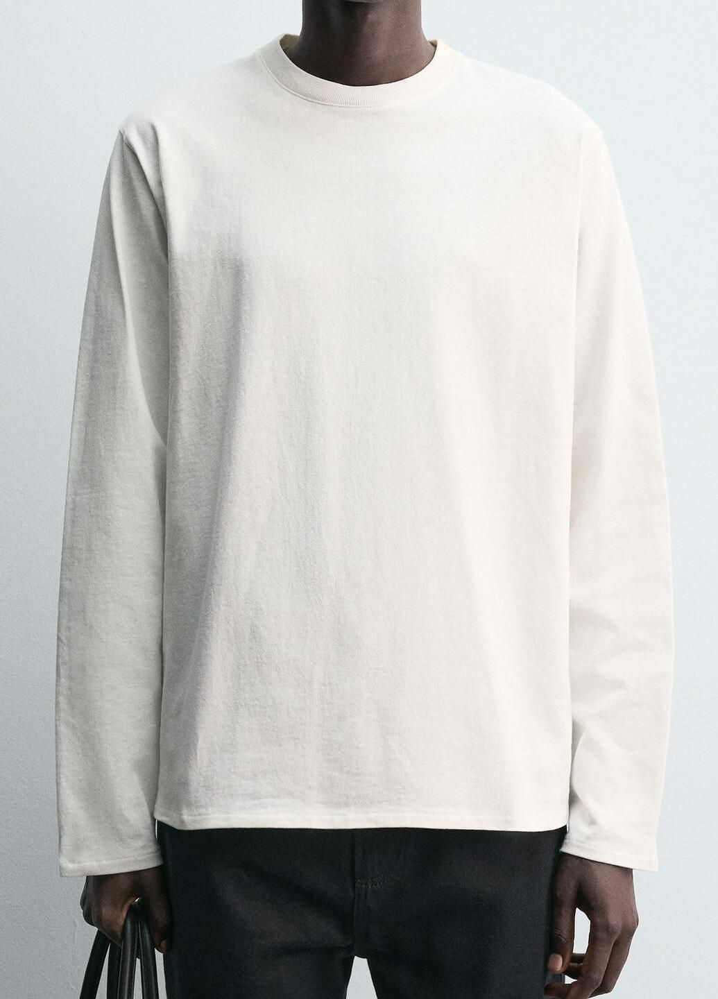 Лонгслів Zara однотонний білий