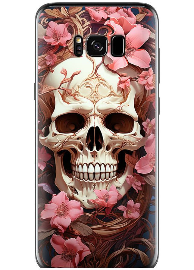 Силиконовый чехол 'Череп в розовых цветах' для Endorphone Samsung Galaxy S8 (281328051)