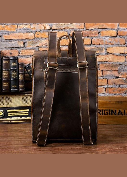 Рюкзак для ноутбука шкіряний коричневий 29х41х12 см 14796 Vintage (362417771)