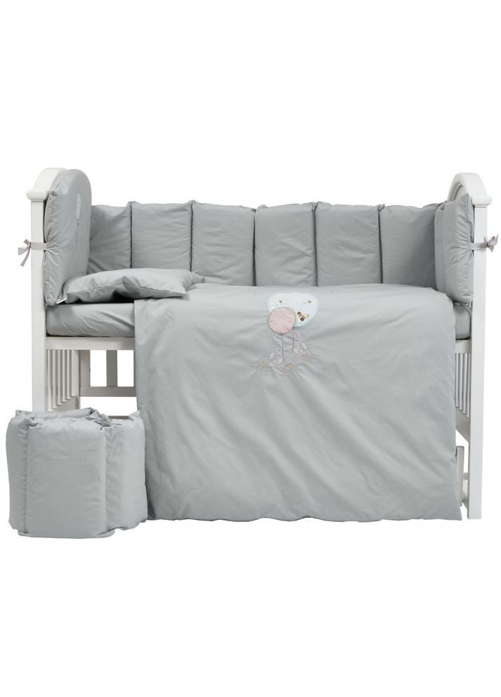 Постільний комплект Babycentre & Welcome to the world, 6 елементів, сірий () Twins 4012-BTWW-10 (361019937)