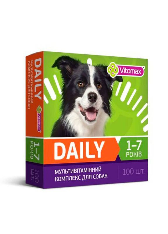 Вітаміни для собак 1- 7 років Daily - 100 таб. Vitomax (327069425)