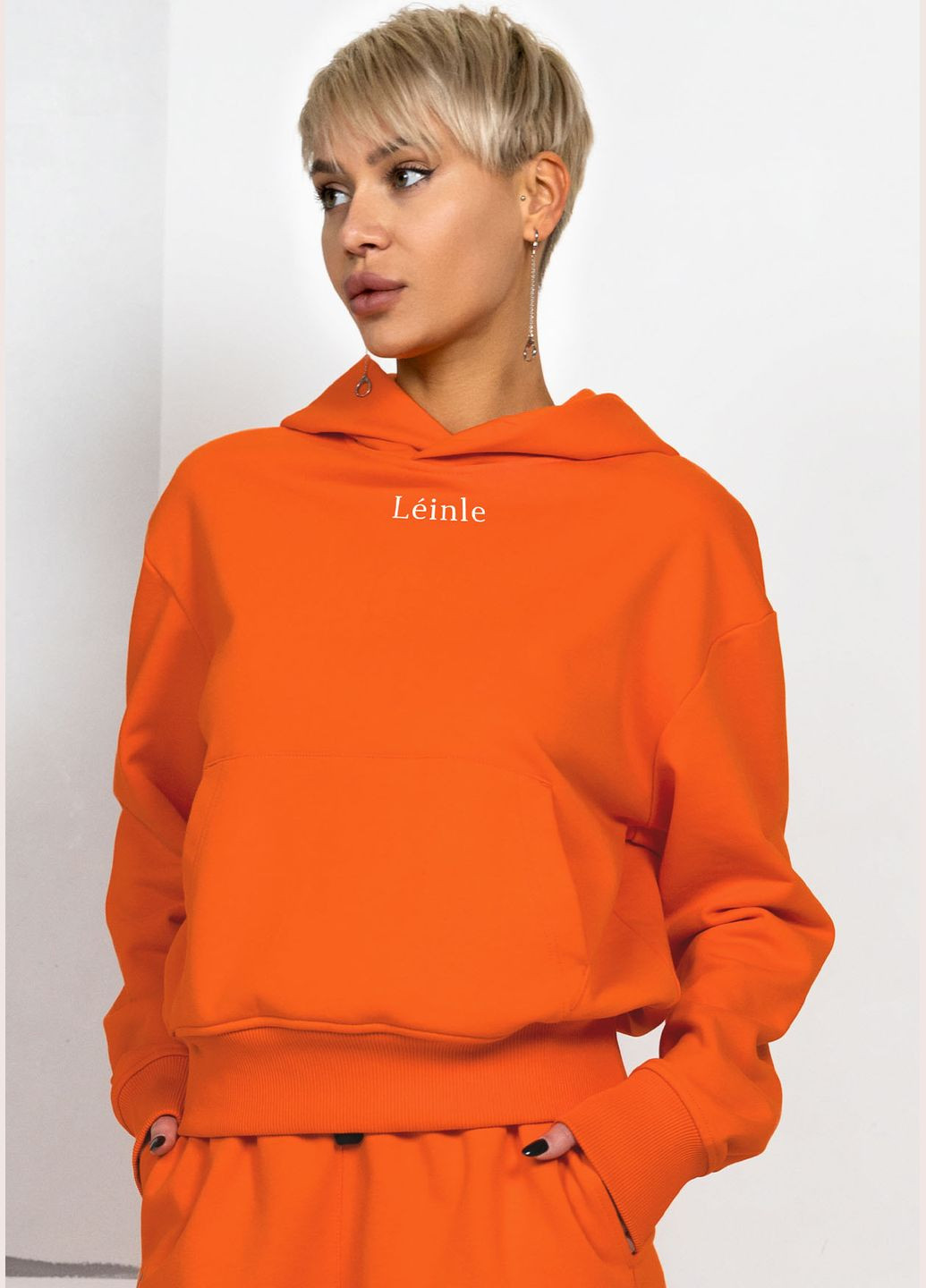 Оранжевый демисезонный джемпер женский №1626 Leinle