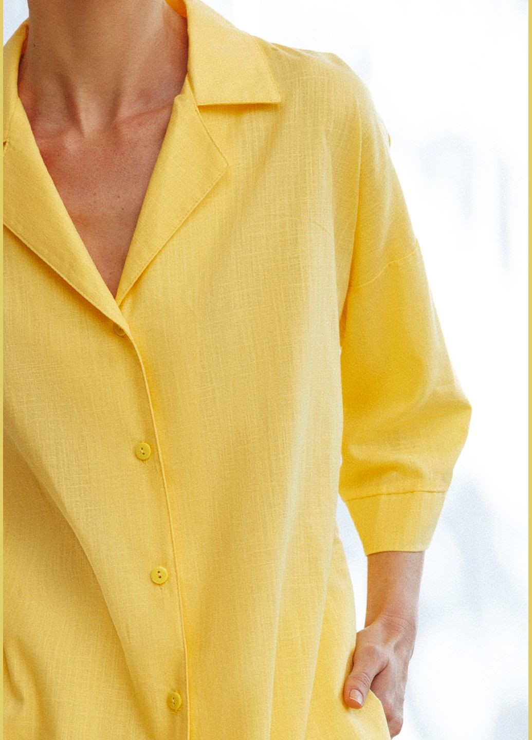 Жовта блуза жіноча №1521 Leinle