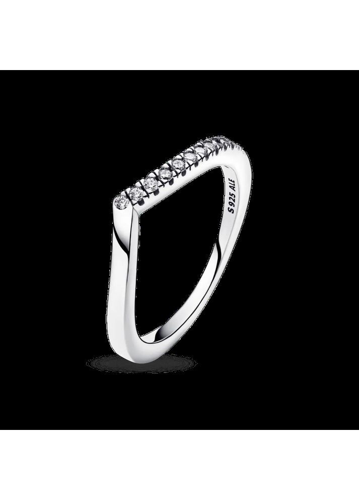 Серебряное кольцо Пандора Wish с инкрустацией наполовину 192394C01 Kabluchka (355346511)