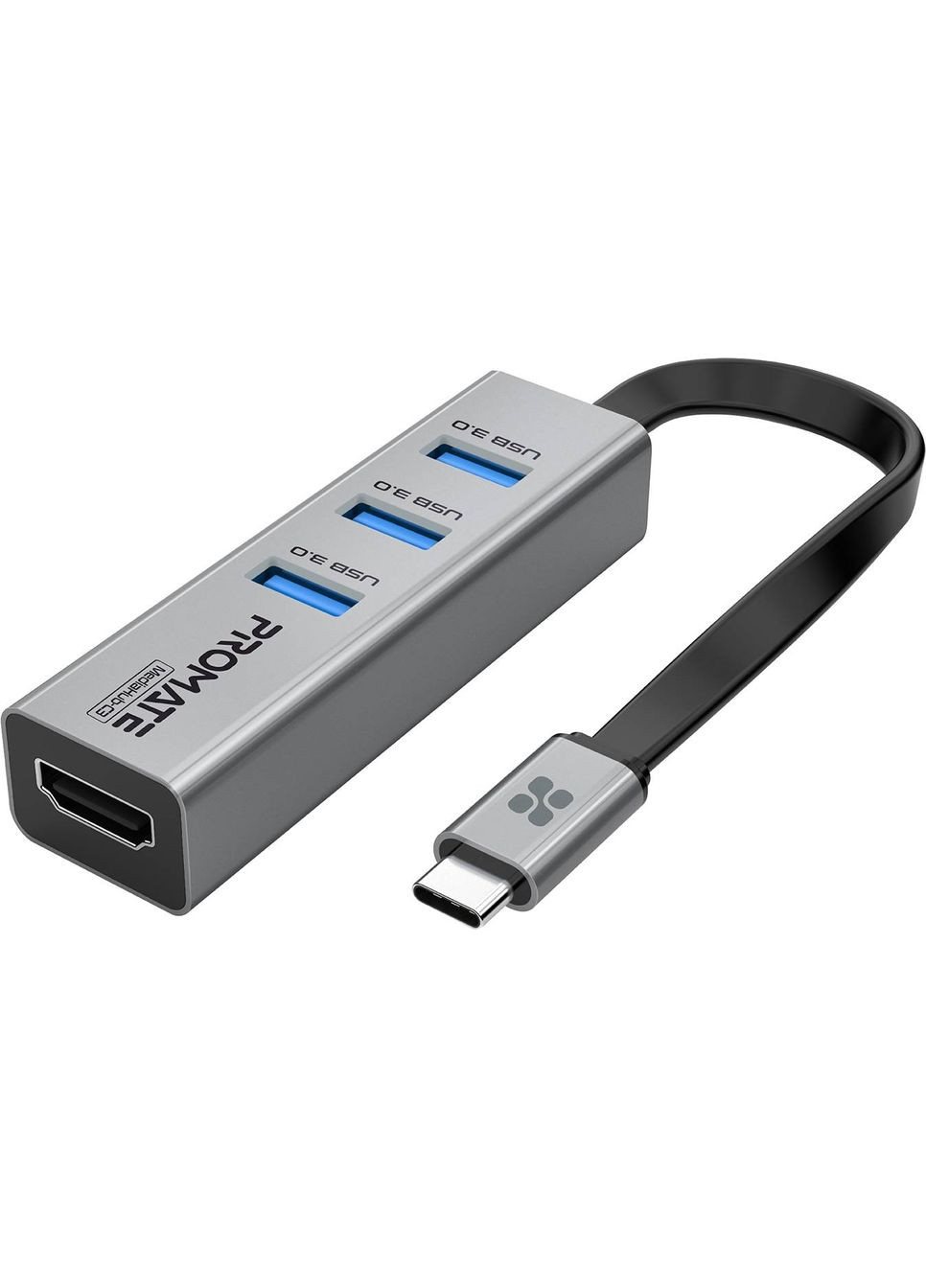 USB-хаб MediaHub-C3 USB Type-C Grey Promate (370617890)