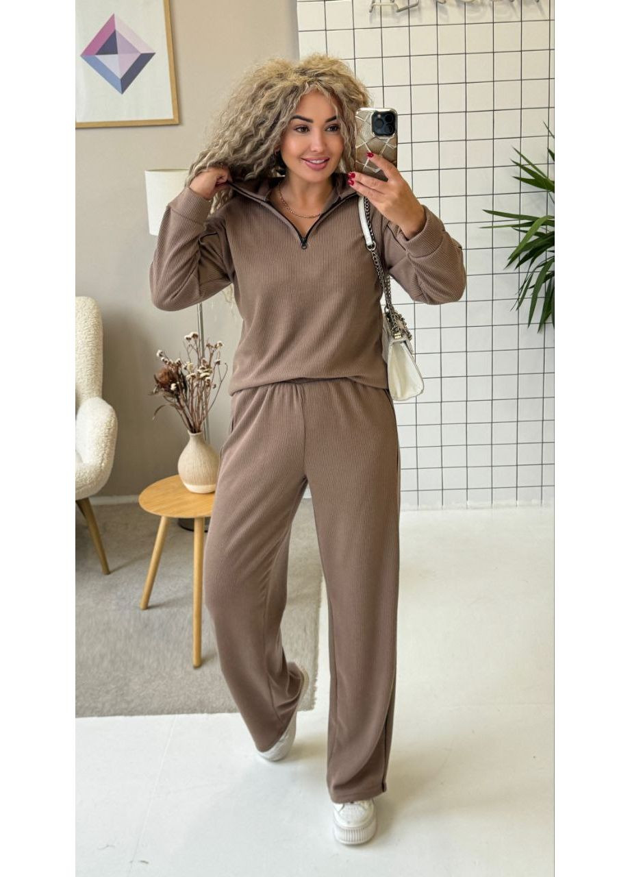 Теплий жiночий костюм з ангори кавового кольору 35824 No Brand (367047079)