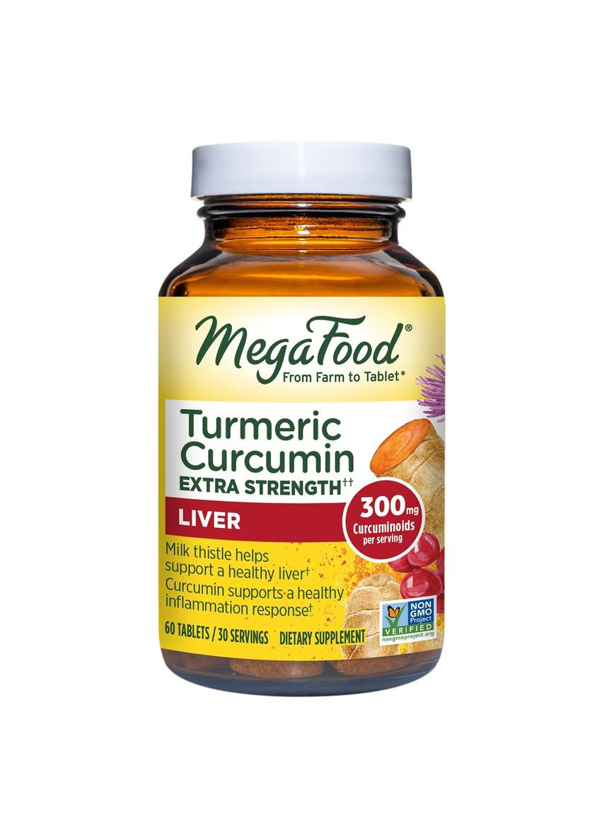 Сила куркумы для печени, Turmeric Strength for Liver,, 60 таблеток MegaFood (326054408)