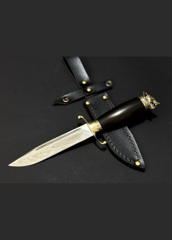 Ніж мисливський із бронзовим наконечником Фінка Вовк 222k63 ручка дерево граб NB Art (346152172)