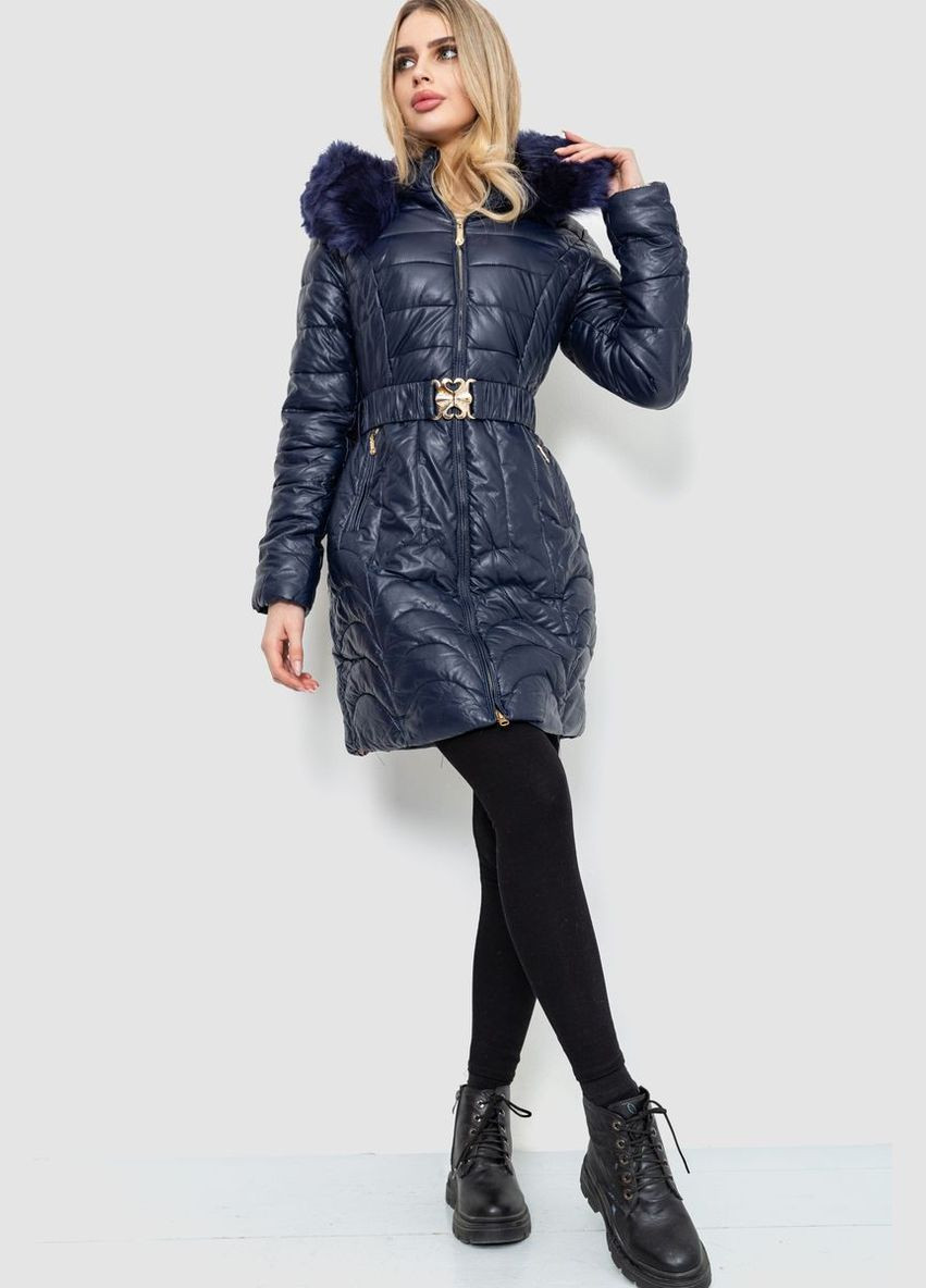 Темно-синя куртка жіноча зимова, колір темно-синій, Ager