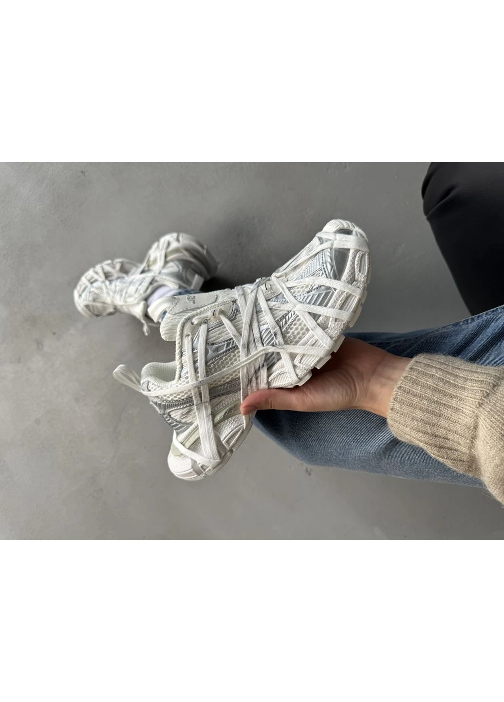 Білі літні кросівки balenciaga 3xl extreme lace white/silver баленсіага No Brand