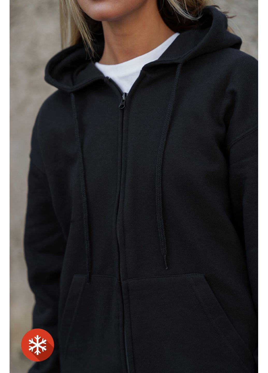 Жіноче Утеплене Зіп Худі На Флісі Зіпер З Принтом Vintage Kane Black Without (372520008)