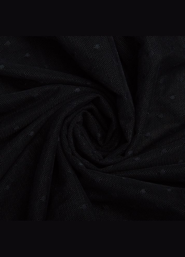 Тканина сітка трикотажна чорна горошок 55 г/м2 IDEIA (298344530)