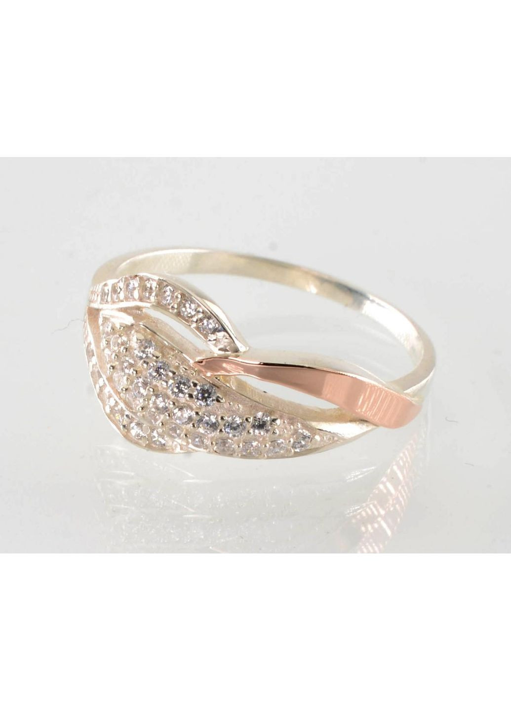 Срібна каблучка з золотими вставками Silver Style (367112369)