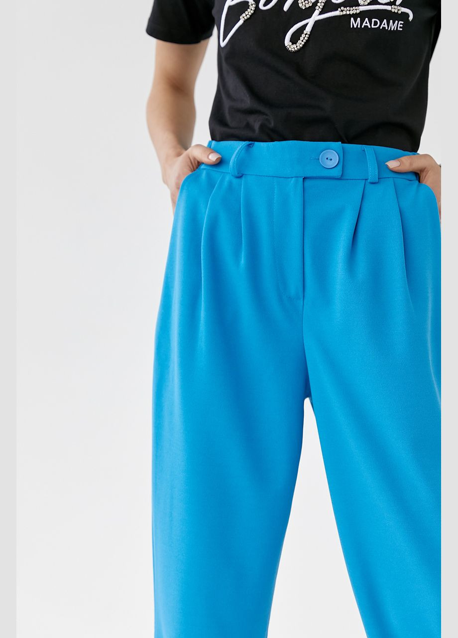 Синие классические демисезонные брюки Lurex