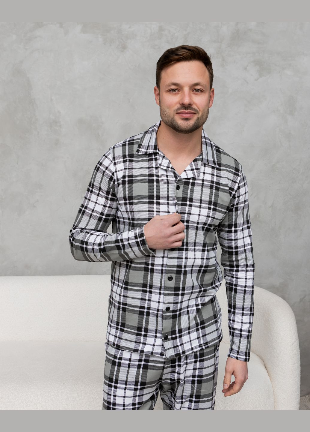 Оливковая (хаки) мужской комплект на пуговицах Tom John