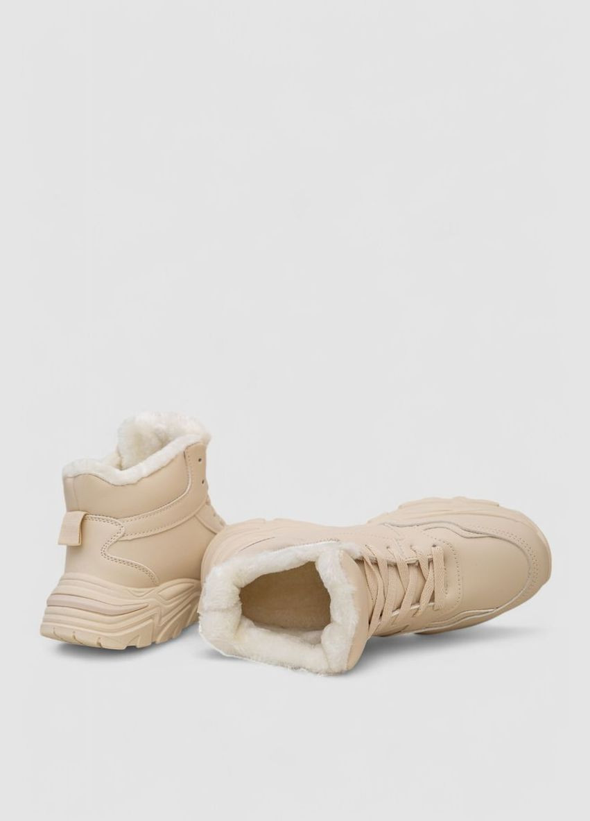 Кроссовки женские зимние на меху Ager Кроссовки бежевые зима (318561201)