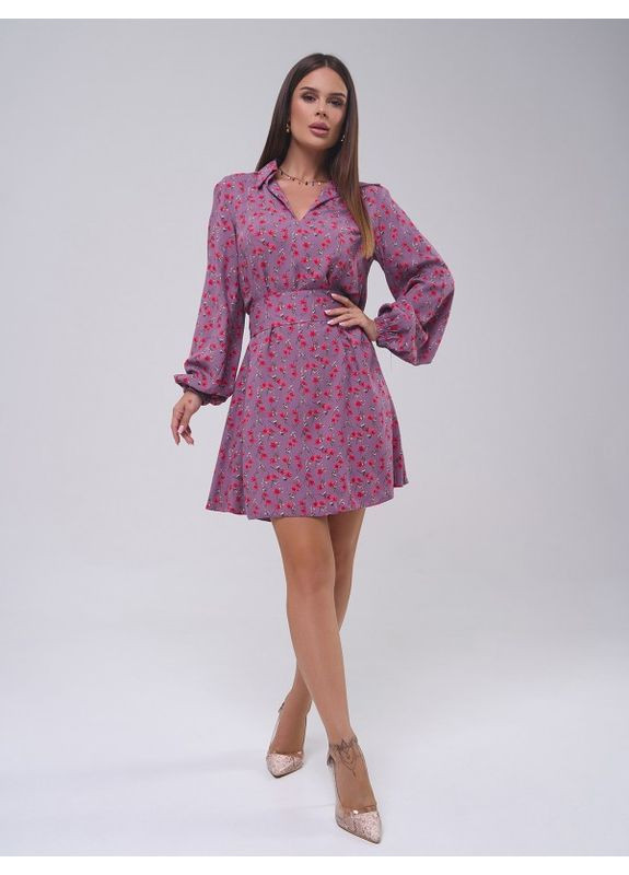 Комбінована сукня 14791 мультиколор ISSA PLUS однотонна