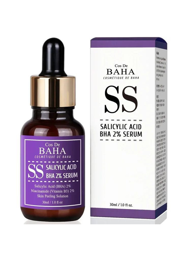 Кислотна сироватка BHA Salicylic Acid 2% Exfoliant Serum SS 30 мл (NC001282) Cos De Baha (368290380)