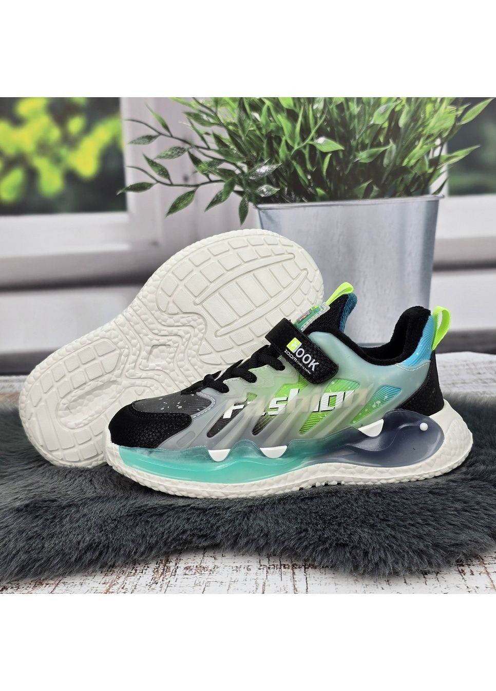 Зеленые демисезонные кроссовки подростковые Paliament