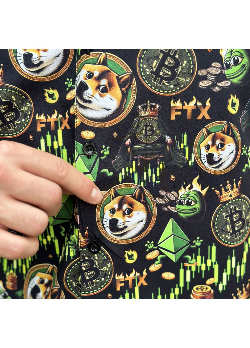 Черная повседневный рубашка Pobedov