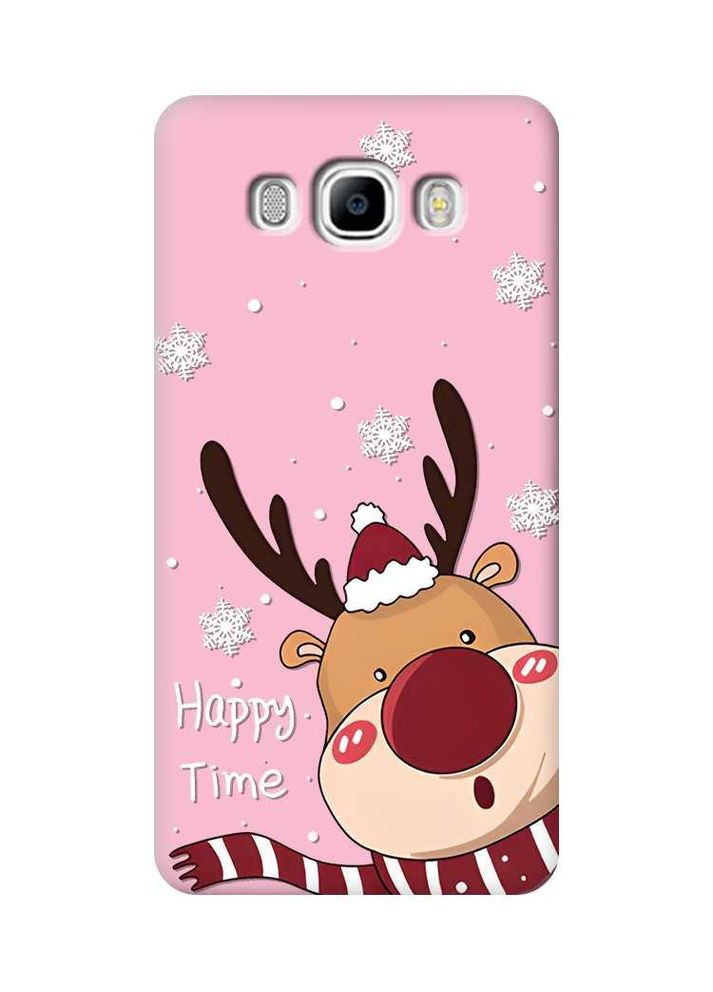 Матовий рожевий чохол на Samsung Galaxy J7(2016) J710 Зимове оленя (новорічний принт 155) Creative (362969388)