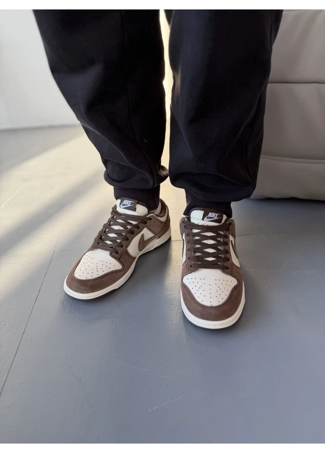 Коричневі кросівки чоловічі nike sb dunk brown suede найк сб данк коричневі демісезон No Brand