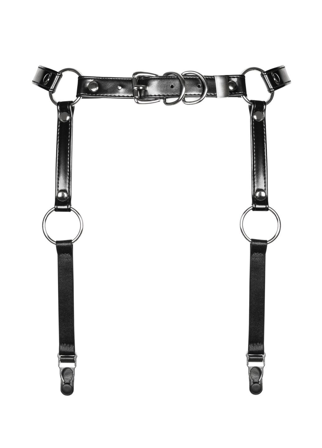 Гартеры A741 garter belt black O/S, искусственная кожа Obsessive (358890773)