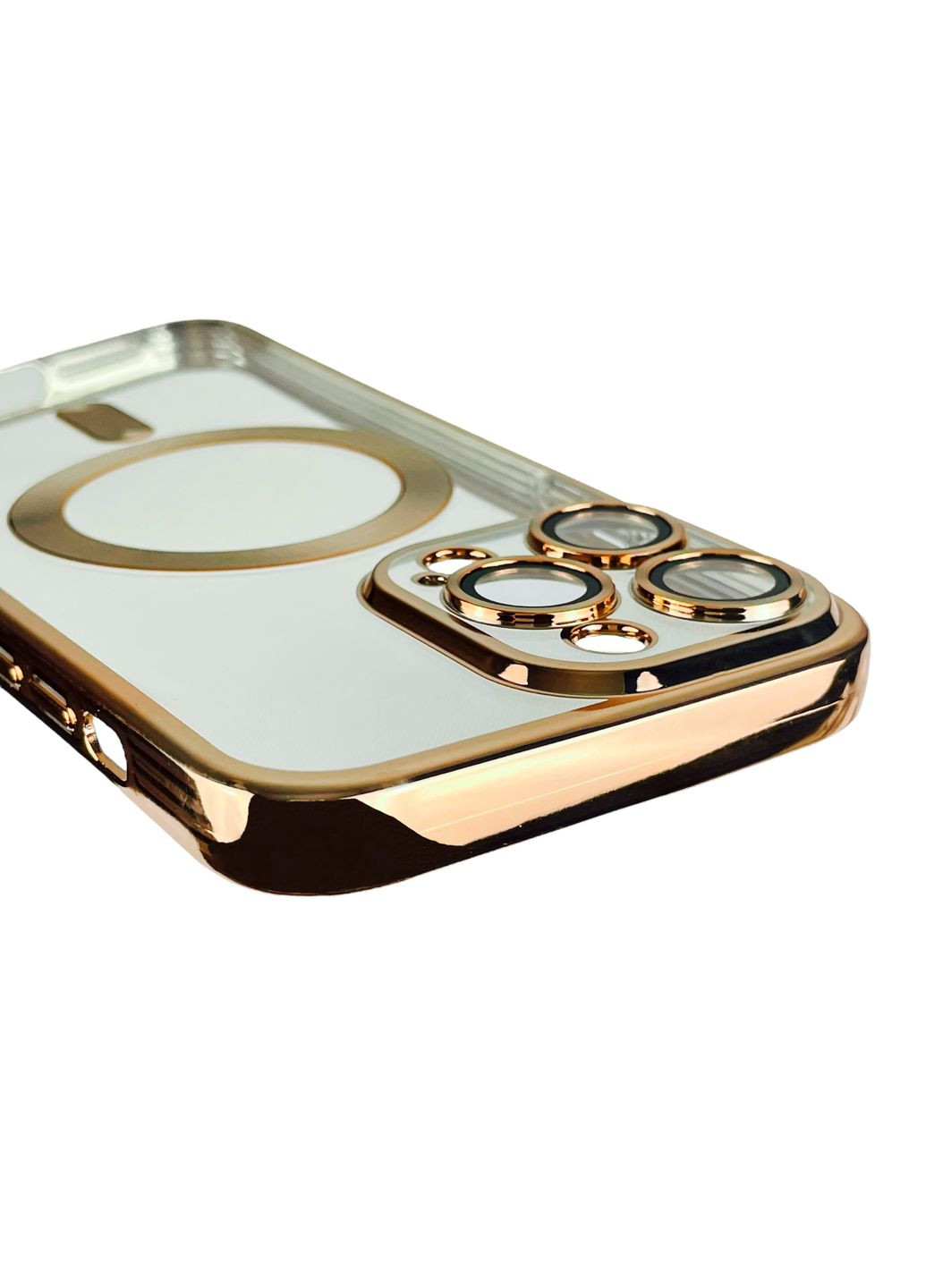 Чехол для Iphone 15 Pro Max с линзами для камеры с магнитом магсейф на айфон 15 про макс жёлтый золотой Apple (366019607)