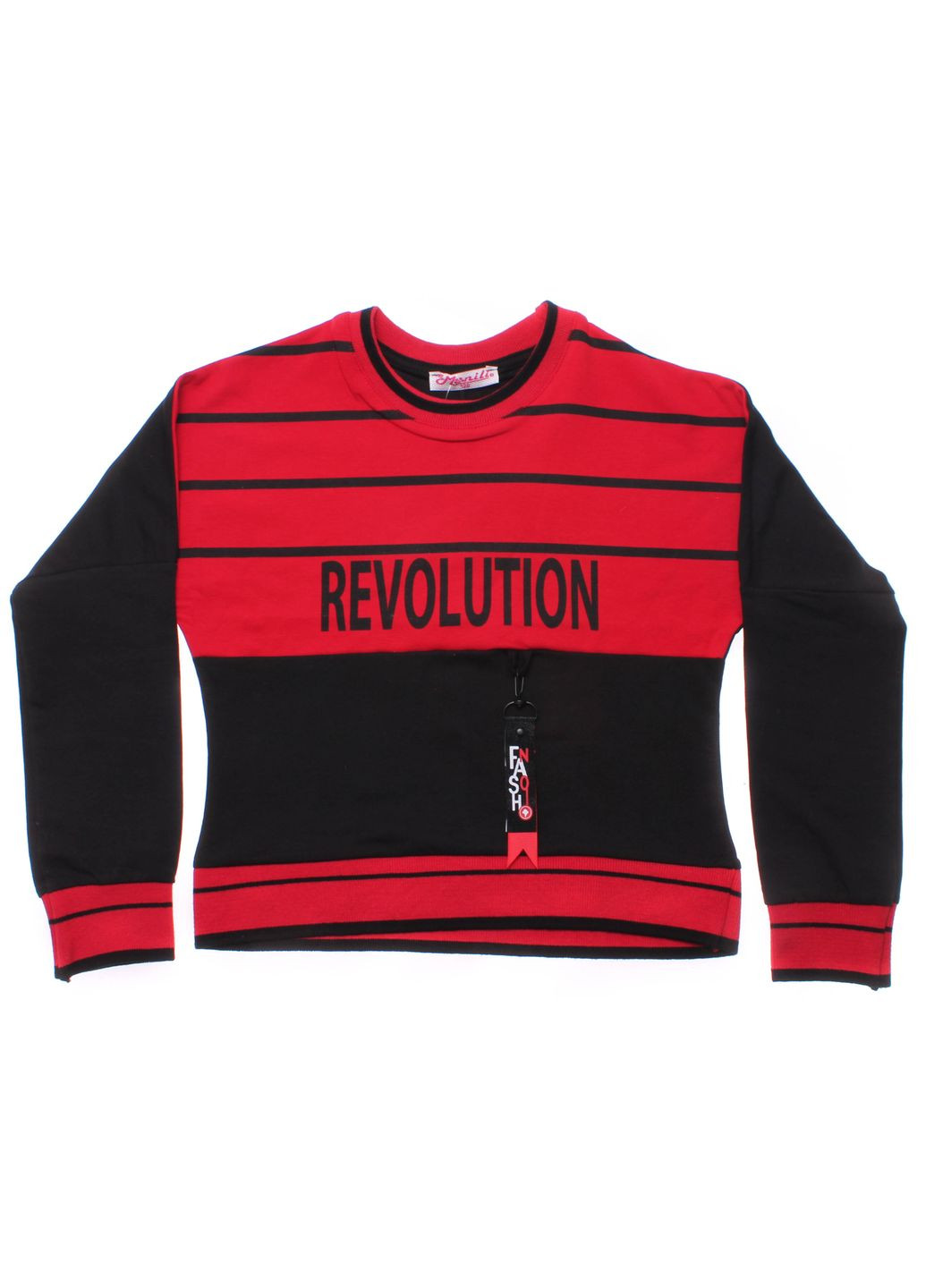 Футболка С Довгим Рукавом 8239 Червоний І Чорний Monili (306545358)