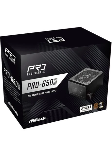 БП 650W PRO PRO-650B 120mm, 80+ Bronze, Retail ASRock (381171269)