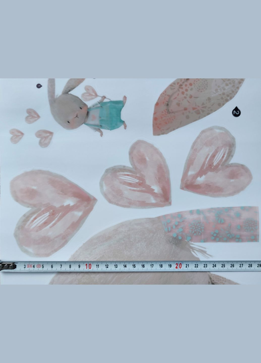 Вінілові інтер'єрні наклейки Хлопчик зайчик із серцем (лист 30 х 60 см) Б448-16-2 BRUP (302241759)