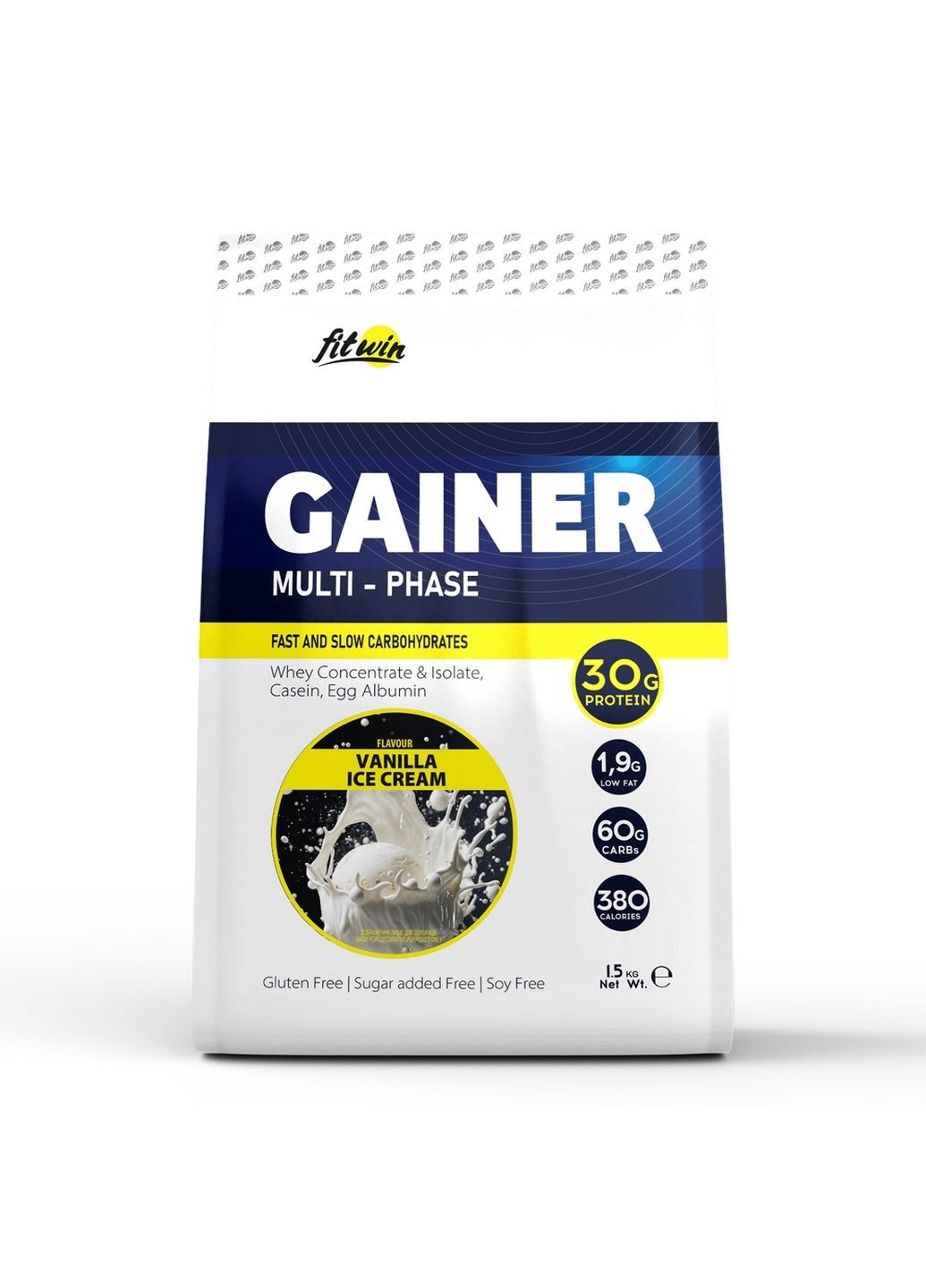 Гейнер Gainer Multi-Phase, 1.5 кг Ванильное мороженое FitWin (293419402)