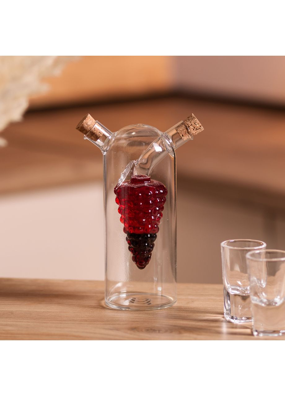 Бутылка для масла и уксуса 2 в 1 стеклянная 380 мл для оливкового, подсолнечного масла и уксуса HP-34-14 Jooki (358706649)