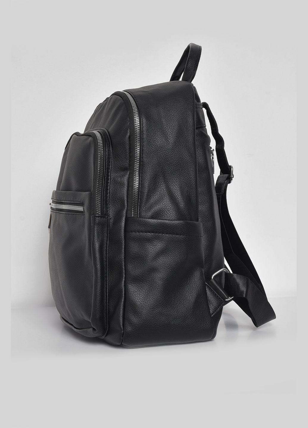 Жіночий рюкзак з екошкіри чорного кольору Let's Shop (280937962)