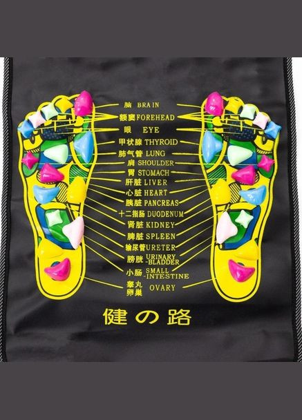 Коврик массажный с камнями 175 см дорожка ортопедическая от плоскостопия для ног детей Черный EasyFit (322895934)